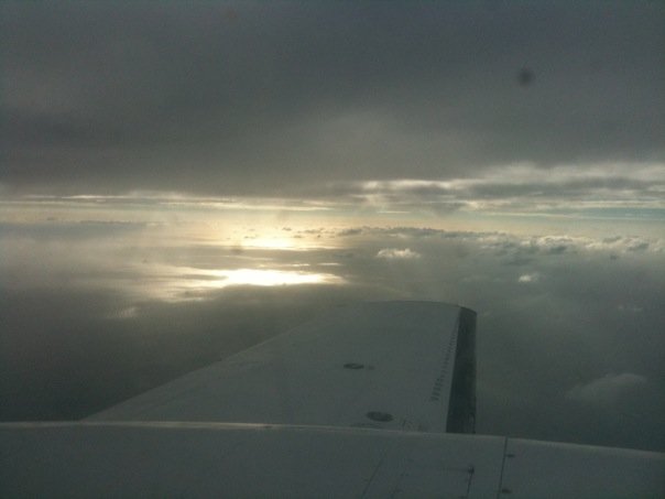 In flight to Haiti