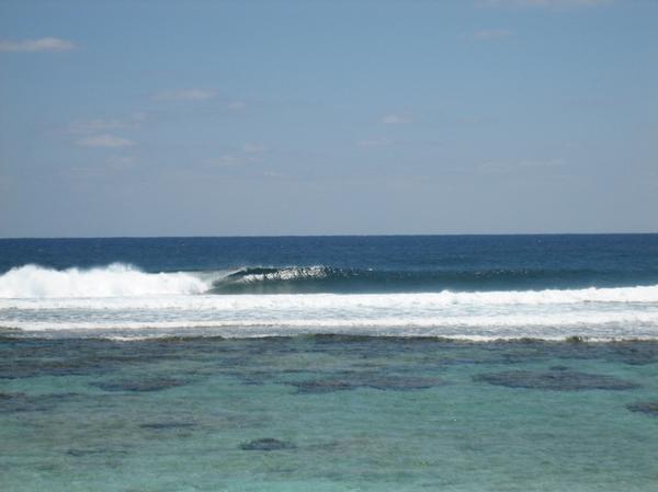 Surfing on Rum Cay, Bahamas